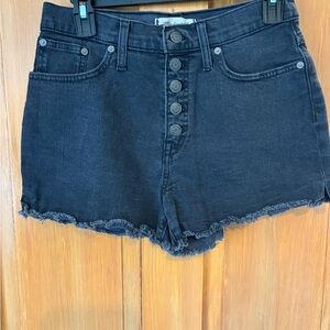 Madewell Black Button up High Rise Jean Shorts